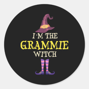 Ich bin die Grammie Hexenkostüm Halloween-Witwe Runder Aufkleber