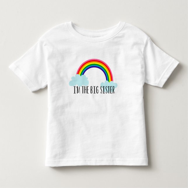 Ich bin die große Schwester, die Regenbogen Kleinkind T-shirt (Vorderseite)