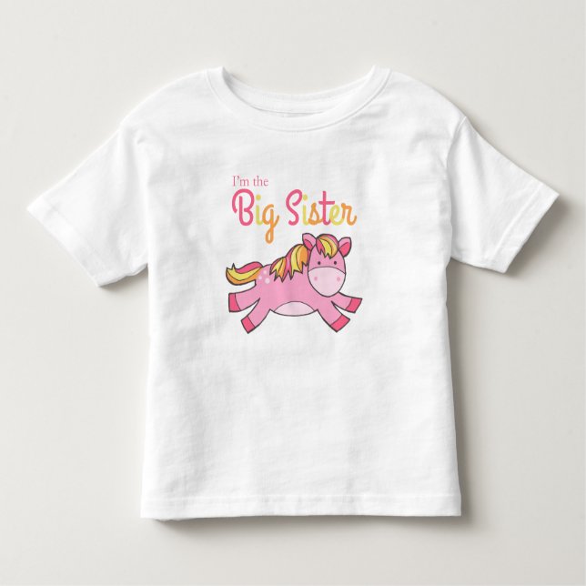 Ich bin die große Schwester - Niedlich rosa Pony Kleinkind T-shirt (Vorderseite)