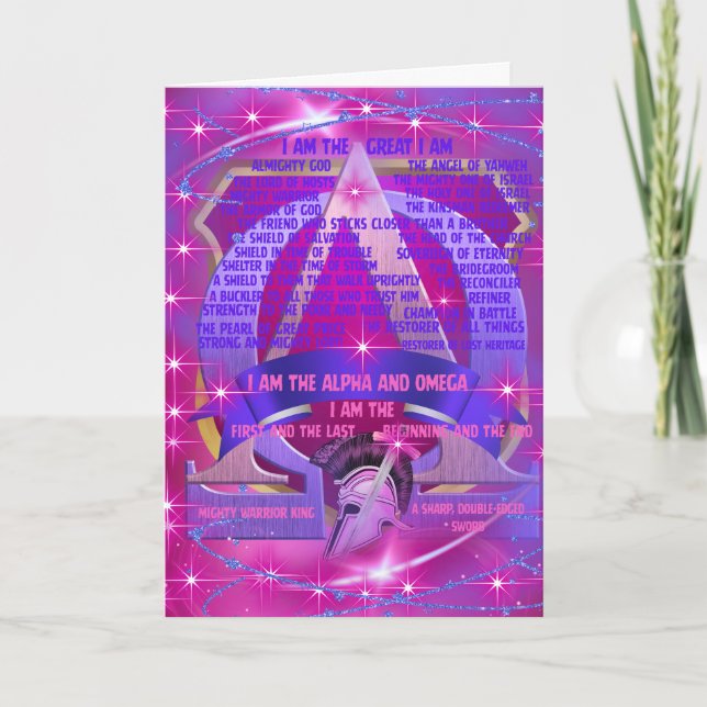 Ich BIN die Grußkarte Alpha und Omega Karte (Vorderseite)