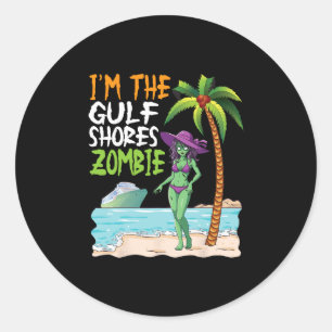 Ich bin die Gulf Shores Zombie Tropical Beach Crui Runder Aufkleber