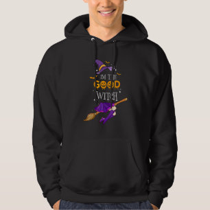 Ich bin die gute Hexe Flying Witch Pumpkin Hallowe Hoodie