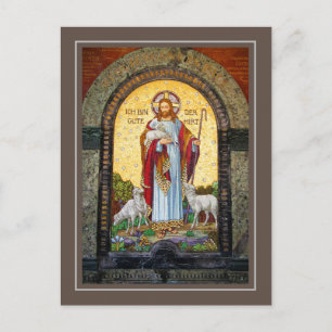 "ICH BIN DIE GUTE SHEPHERD" John 10:11 Mosaikkunst Postkarte