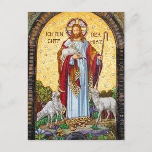 "ICH BIN DIE GUTE SHEPHERD" John 10:11 Mosaikkunst Postkarte