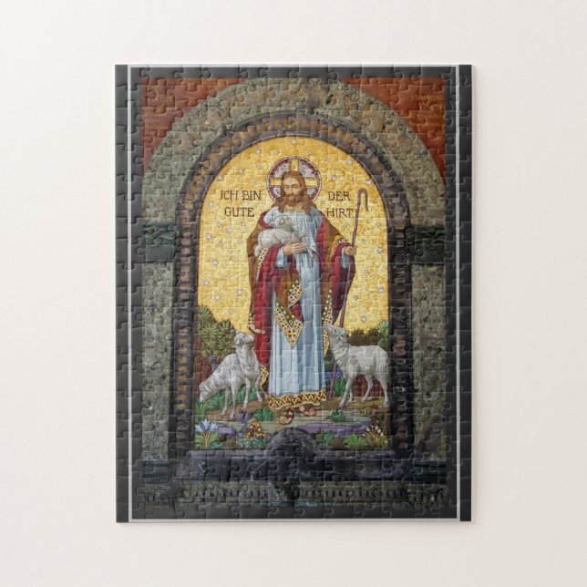 "ICH BIN DIE GUTE SHEPHERD" John 10:11 Mosaikkunst Puzzle (Vertikal)