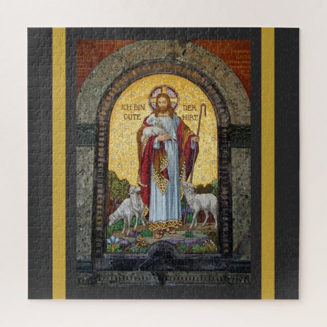 "ICH BIN DIE GUTE SHEPHERD" John 10:11 Mosaikkunst Puzzle (Vertikal)