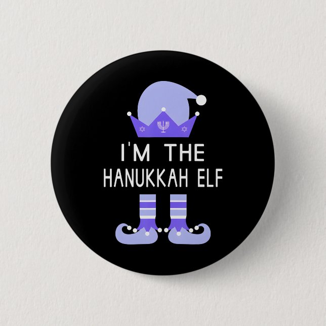 Ich bin die Hanukkah Elf jüdische Menorah Funny Button (Vorderseite)