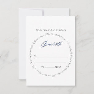 Ich bin die Hochzeitskarte und der Umschlag meines RSVP Karte