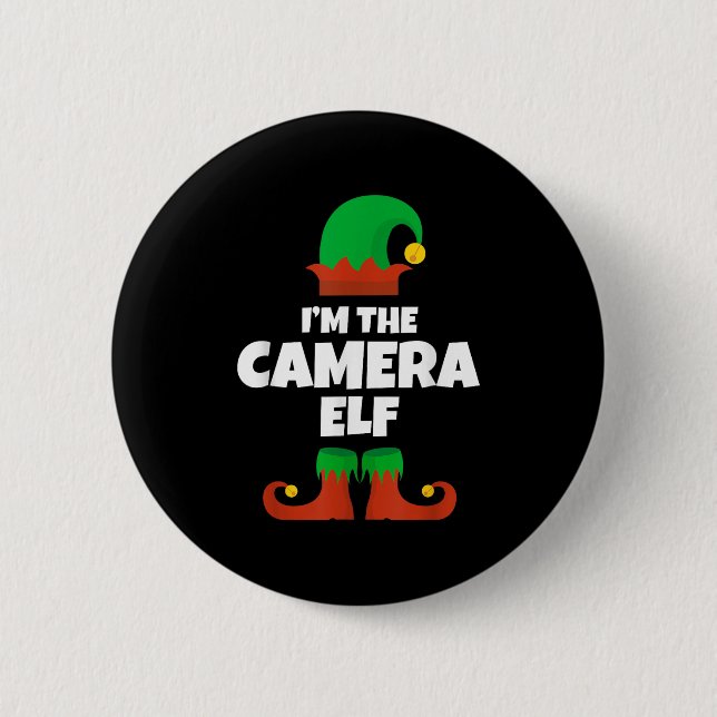 Ich bin die Kamera Elf Familie Pajama Weihnachtsma Button (Vorderseite)