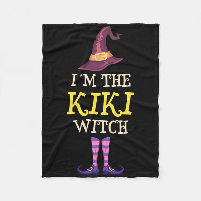 Ich bin die Kiki-Hexenkleider Halloween-Witchy Fleecedecke (Vorderseite)