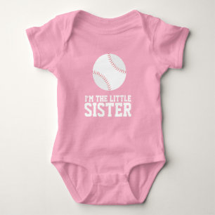 "Ich bin die kleine Schwester" Baseball Jersey Num Baby Strampler
