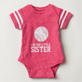"Ich bin die kleine Schwester" Baseball Jersey Num Baby Strampler