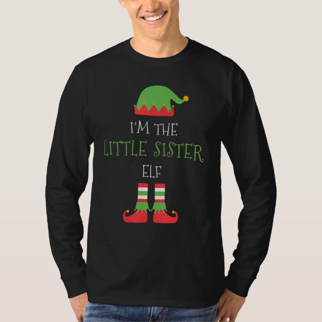 Ich bin die kleine Schwester Elf Weihnachtsfamilie T-Shirt (Vorderseite)