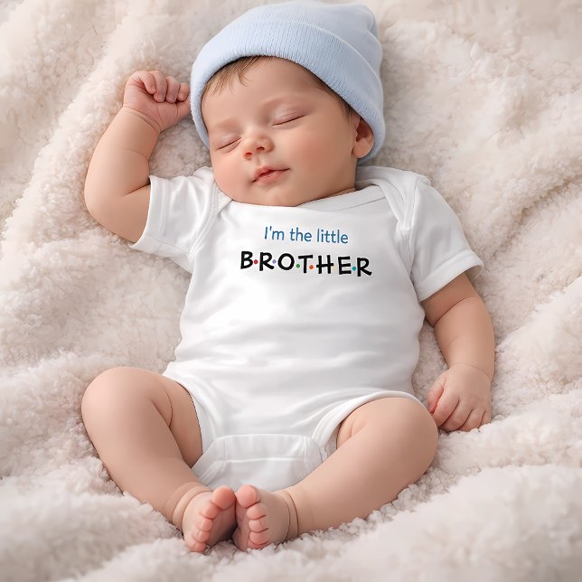 Ich bin die kleine Schwester moderner bunter Junge Baby Strampler (Von Creator hochgeladen)
