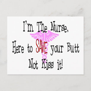 Ich bin die Krankenschwester, hier, um deinen Hint Postkarte