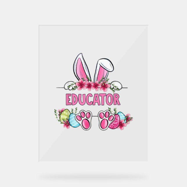 Ich bin die Lehrerin Bunny Ostertag Rabbit Acrylschild (Vorderseite)