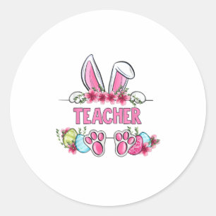 Ich bin die Lehrerin Bunny Ostertag Rabbit Runder Aufkleber
