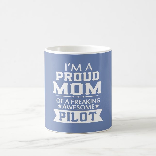 Ich bin die MAMA EINES STOLZES PILOT Kaffeetasse (Mittel)