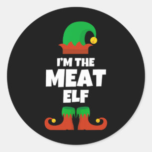 Ich bin die Meat Elf Familie Weihnachten Funny Gri Runder Aufkleber