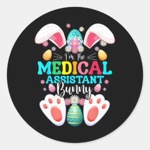 Ich bin die medizinische Istant Bunny Oaster Day R Runder Aufkleber