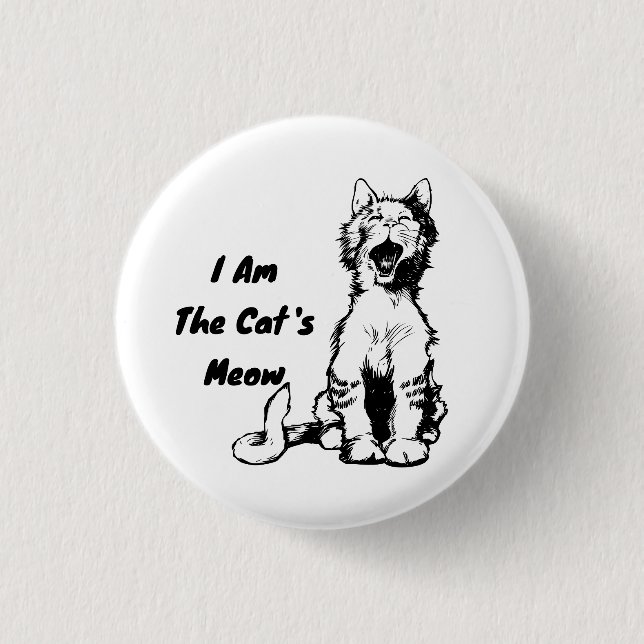 Ich bin die Meow Funny Cat der Katze Button (Vorderseite)
