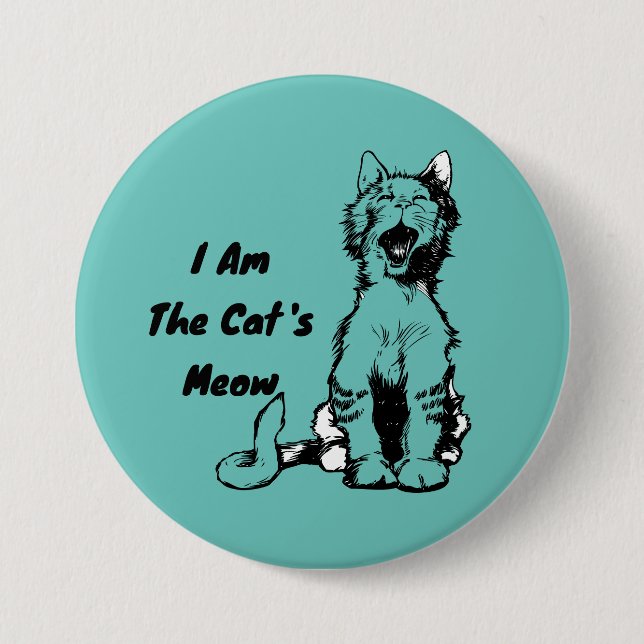 Ich bin die Meow Funny Cat der Katze Button (Vorderseite)
