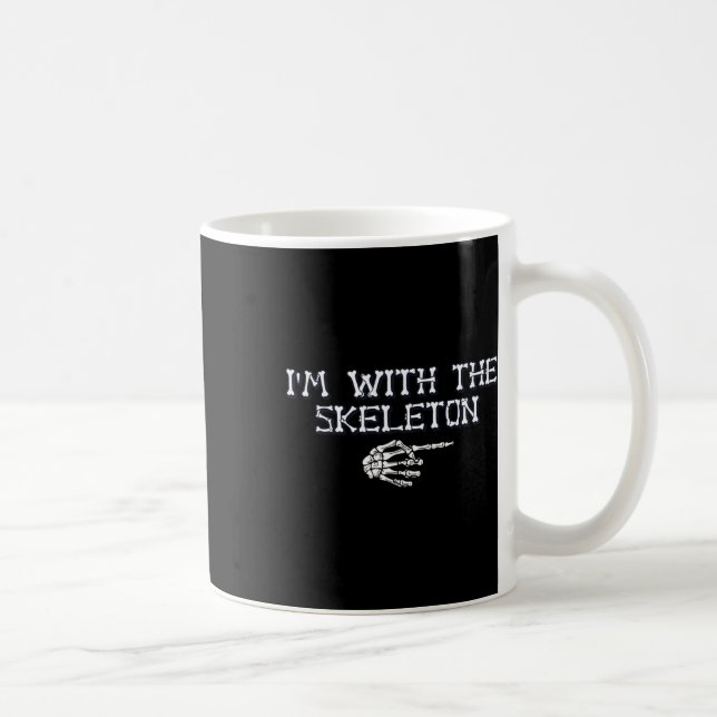 Ich bin die mit Skeleton Halloween Kostümpaare Ma Kaffeetasse (Rechts)