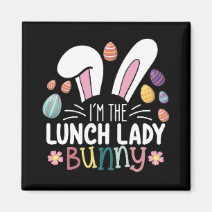Ich bin die Mittagessen-Lady Bunny Ostern Matching Magnet
