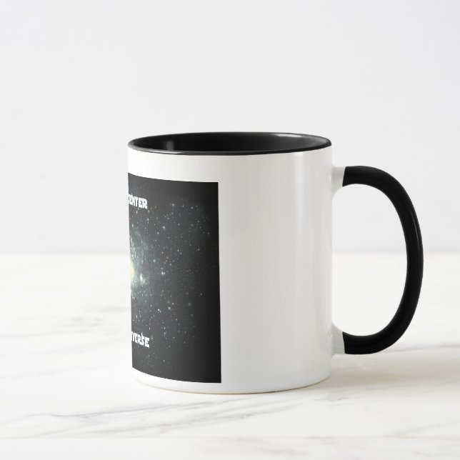 Ich bin die Mitte meines Universum-Tassenschwarzen Tasse (Rechts)