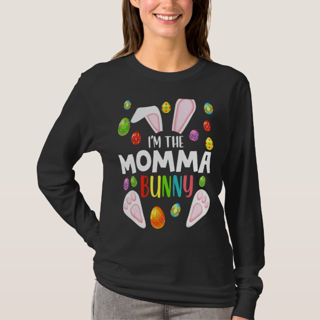 Ich bin die Momma Bunny Funny Matching Family Oste T-Shirt (Vorderseite)