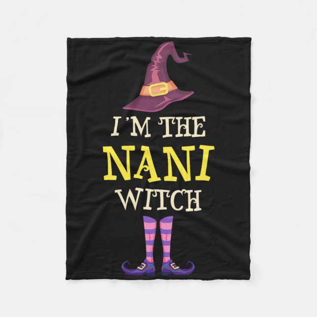 Ich bin die Nani-Hexenkleider Halloween-Witchy Fleecedecke (Vorderseite)