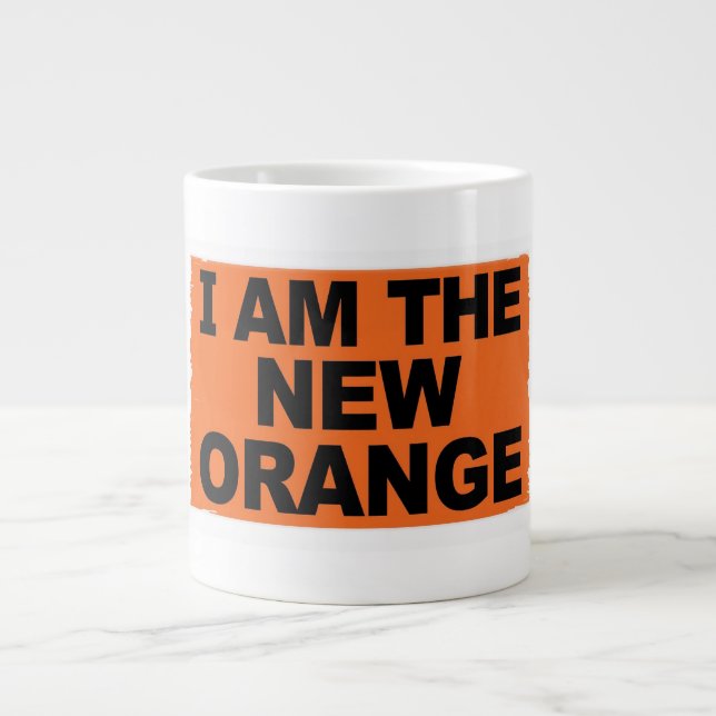 Ich bin die neue Orange Jumbo-Tasse (Vorderseite)