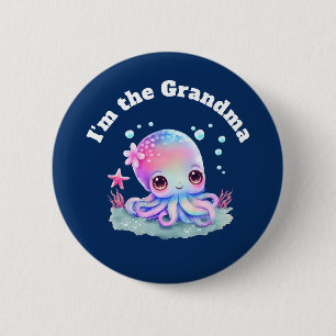 Ich bin die Oma Niedliche Octopus Sea Kreatur Button