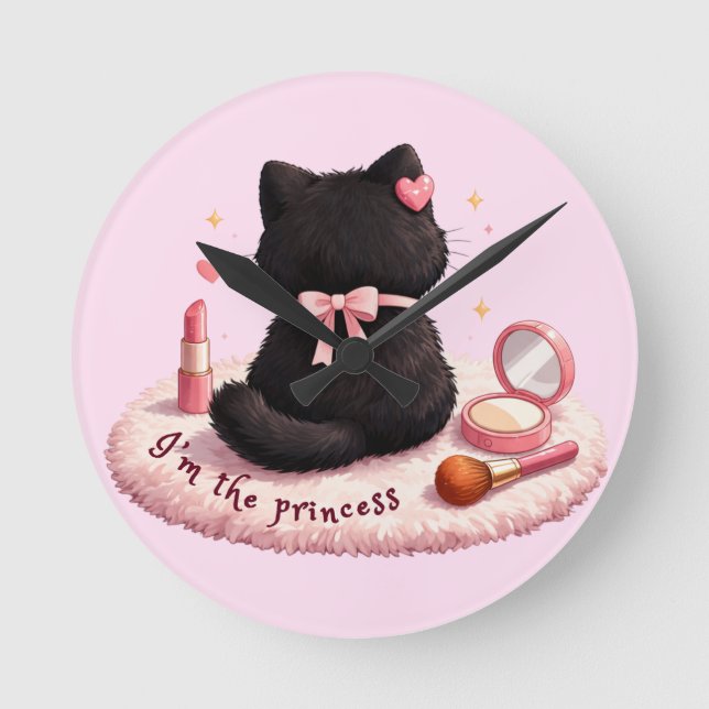 Ich bin die Prinzessin Runde Wanduhr (Vorderseite)
