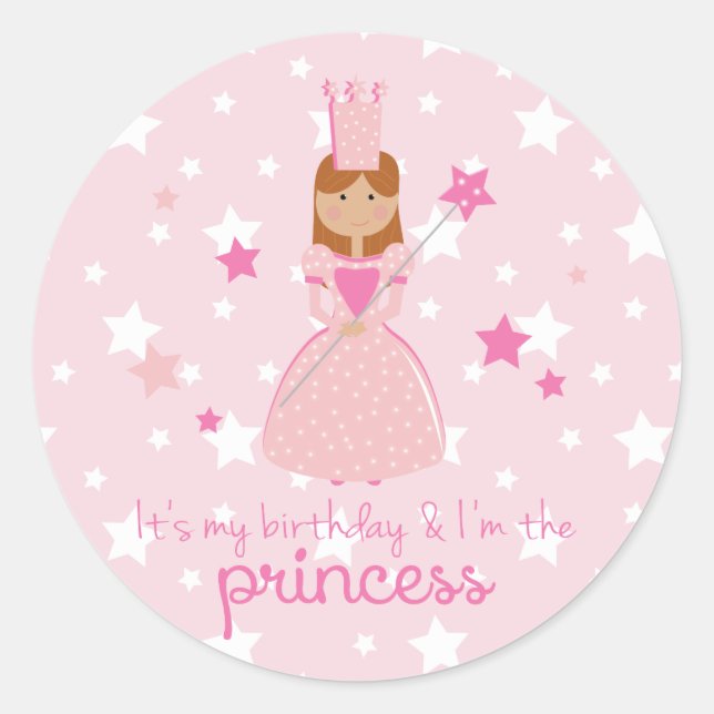 Ich bin die Prinzessin Runder Aufkleber (Vorderseite)