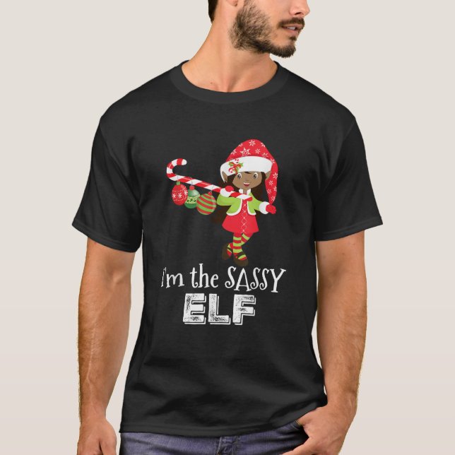 Ich bin die Sassy Elf Afrikanische Amerikanische M T-Shirt (Vorderseite)