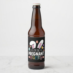Ich bin die schwangere, sonnige Mama Osterfamilie, Bierflaschenetikett