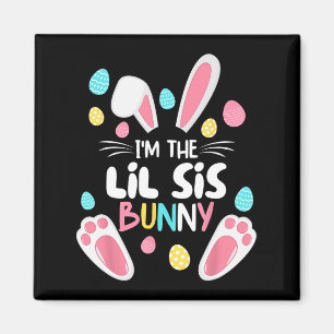 Ich bin die Schwester Bunny Lil Sis Matching Famil Magnet