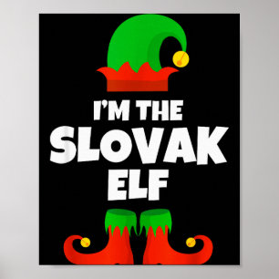Ich bin die slowakische Elf-Familie-Pyjama-Weihnac Poster