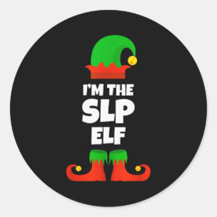 Ich bin die Slp-Elfen-Familien-Pyjama-Weihnachts-S Runder Aufkleber