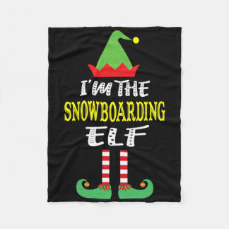 Ich bin die Snowboarding Elf Matching Family Group Fleecedecke