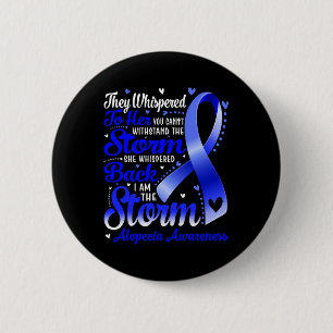 Ich bin die Storm Alopecia Awareness Blue Ribbon Button