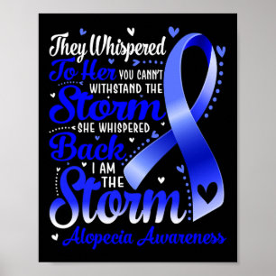 Ich bin die Storm Alopecia Awareness Blue Ribbon Poster