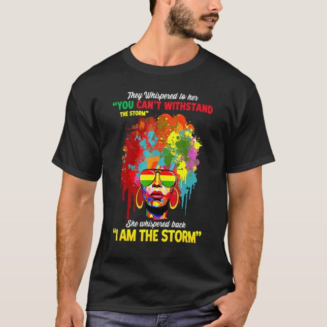 Ich bin die Storm Graffiti Afro Spritzer Frau Blac T-Shirt (Vorderseite)