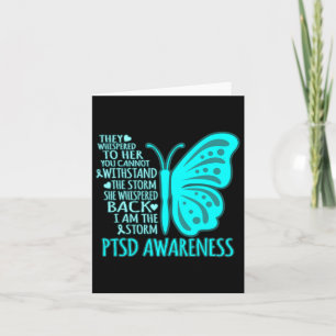 Ich bin die Storm Ptsd Stress Awareness Ribbon Gra Karte