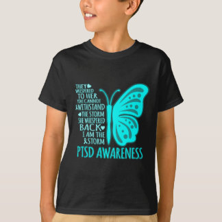 Ich bin die Storm Ptsd Stress Awareness Ribbon Gra T-Shirt
