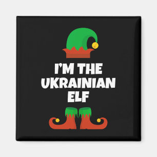 Ich bin die ukrainische Elf-Familie-Pyjama-Weihnac Magnet