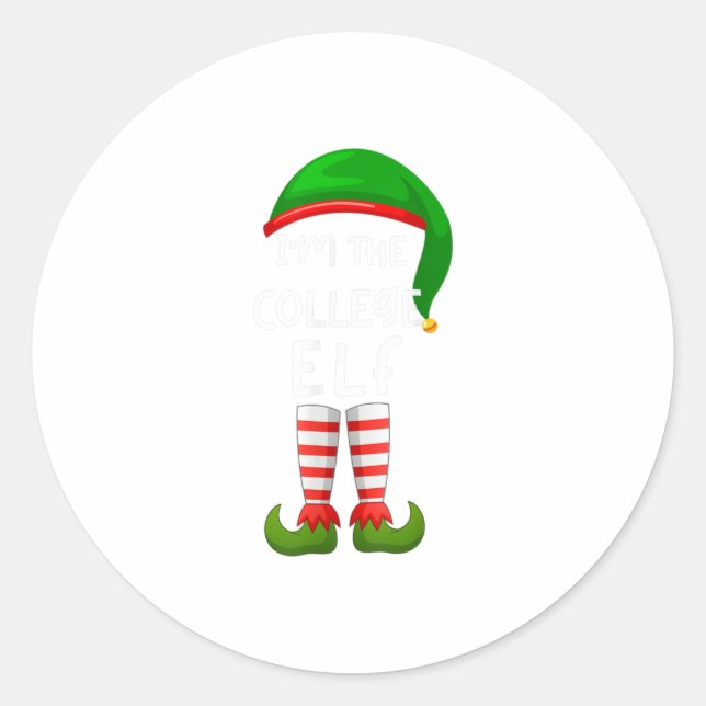 Ich bin die Uni Elf Funny Elf Familie Runder Aufkleber (Vorderseite)