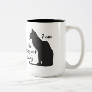 ICH BIN DIE VERRÜCKTE CAT-DAME MUG ZWEIFARBIGE TASSE