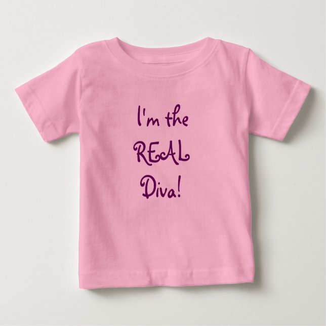 Ich bin die wahre Diva! Baby T-shirt (Vorderseite)